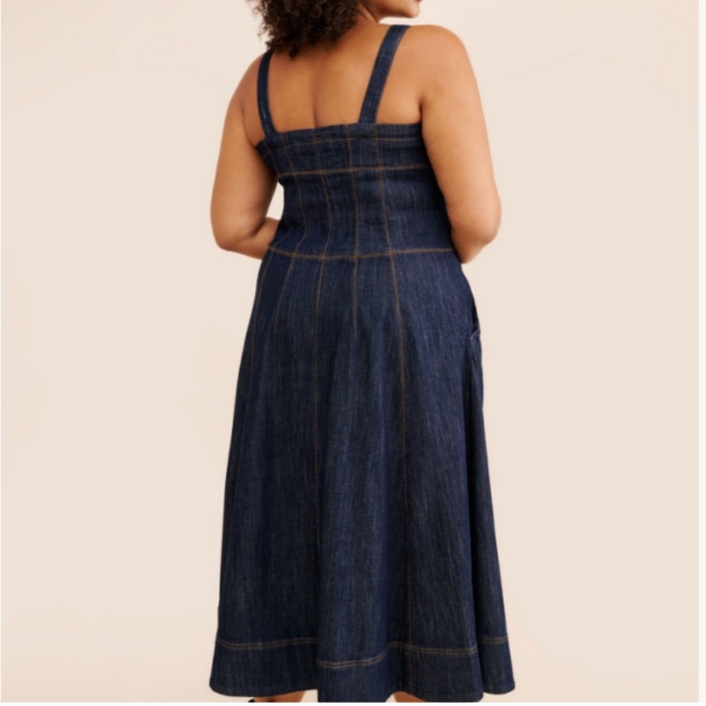 Anthropologie Sqaure Neck Buttondown Corset Dress Plus size 26W - Picture 6 of 13